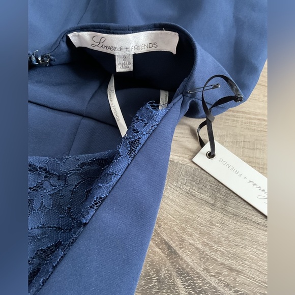 NWT Lovers + Friends Navy Helena Gown - Size 2 - Picture 7 of 8